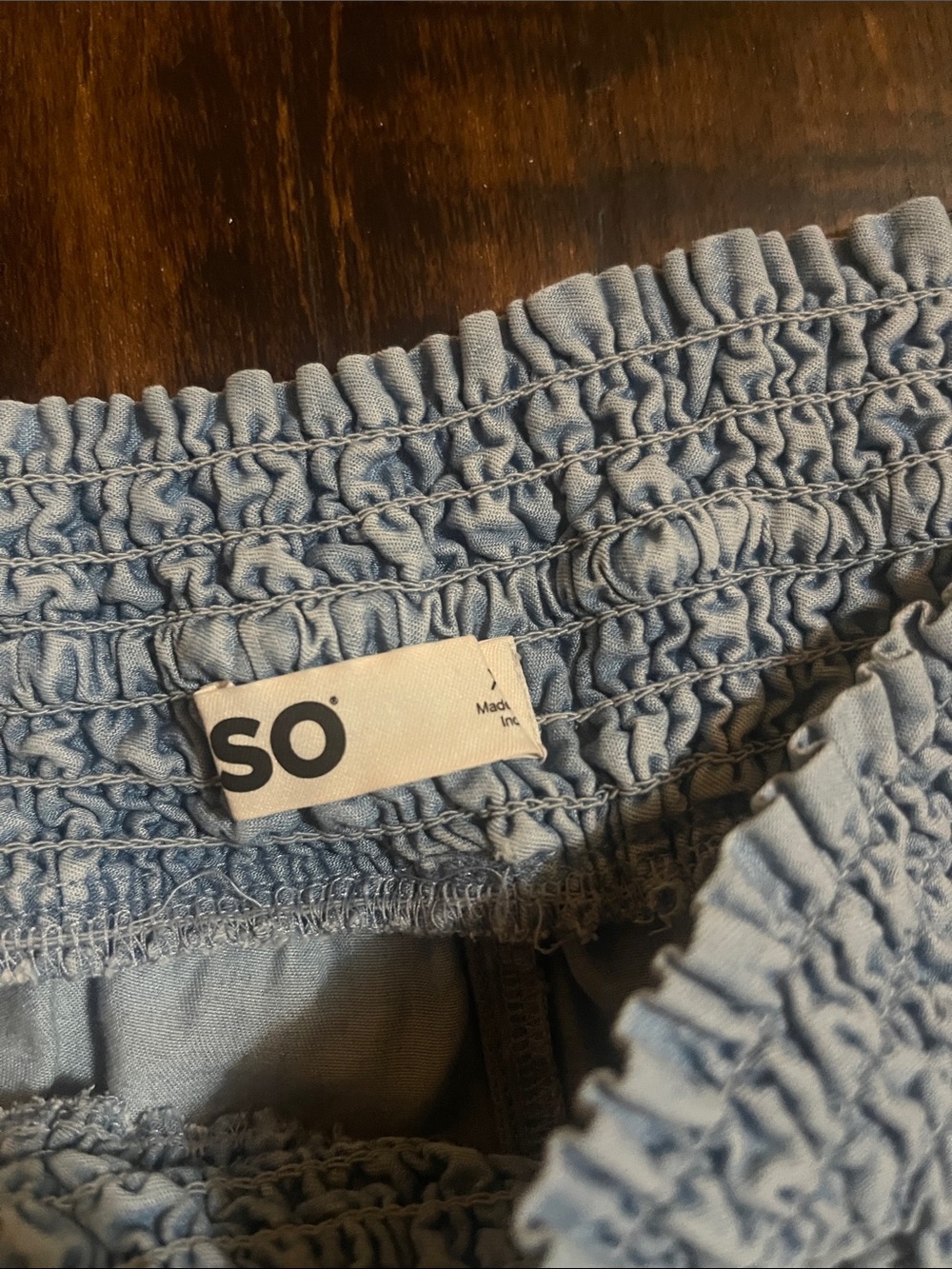 SO Light Blue Smocked Waist Wide Leg Pants - Picture 2 of 7